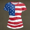 thumbnail image 4 of longantii Patriotic Shirts for Women Patriotic 4th Of July Short Sleeves T-Shirts Relaxed Fit Crew-Neck Tunic Tops Summer 2026 Blouses Color-Blocking Clothes Red L, 4 of 7