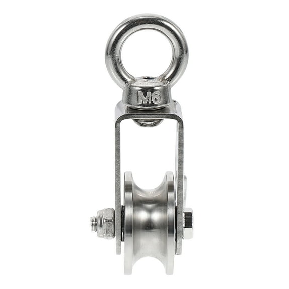 unbranded  Stainless Steel Single Pulley Gate Wheel Double Tackle Silver