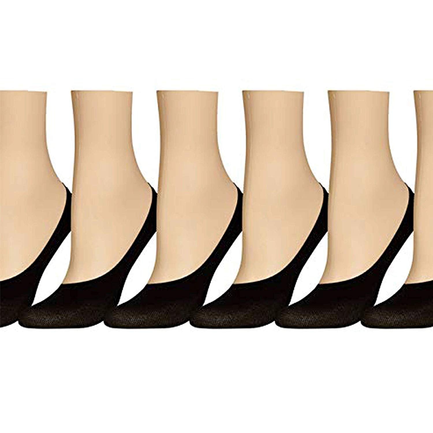 3 Pairs Marilyn Womens Invisible Cotton Footsies Shoe Liner Ballerina Socks 