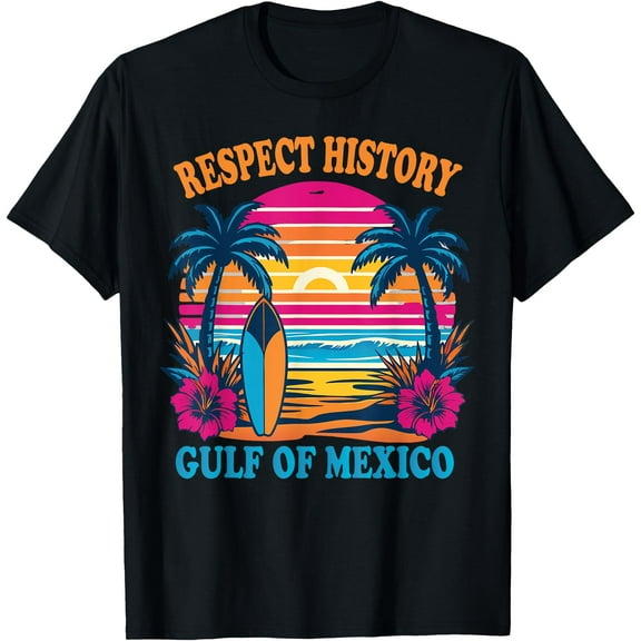 Respect History Gulf Of Mexico Summer Vacation Men Women T-Shirt,Black tee