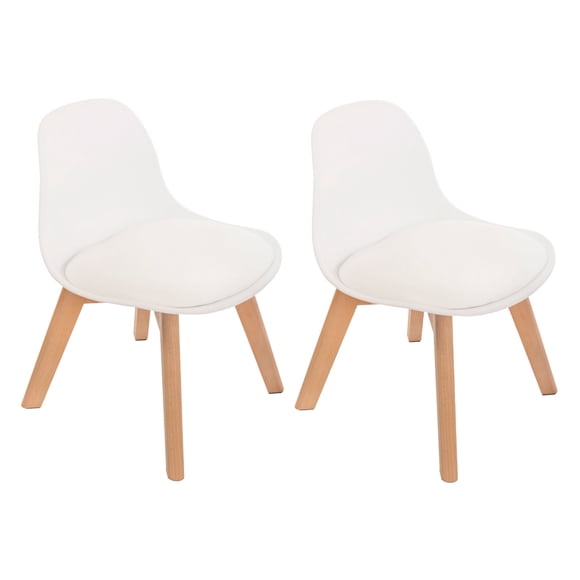 2 sillas infantiles Frankfurt modernas para niños pequeños (blancas) Duduk
