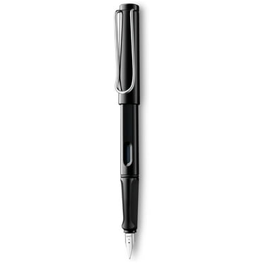 safari Fountain Pen - Design Cool Pens, Best Pens For Smooth Writing, Journaling, and Calligraphy - Shiny Black Fine Point Pen