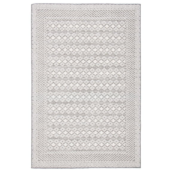 SAFAVIEH Global Kestrel Diamond Indoor/Outdoor Area Rug, Light Grey/Dark Grey, 8' x 10'