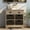 White Washed, variant on Solid Wood Storage Cabinet with Two Drawers and Four Classic Rattan Basket for Kitchen/Dining Room/Entryway/Living Room (Light Gray)