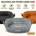 thumbnail image 2 of 3 Pack Square Silicone Air Fryer Liners, 8 Inch Reusable Air Fryer Pot Replacement of Flammable Disposable Parchment Paper, 2 of 7