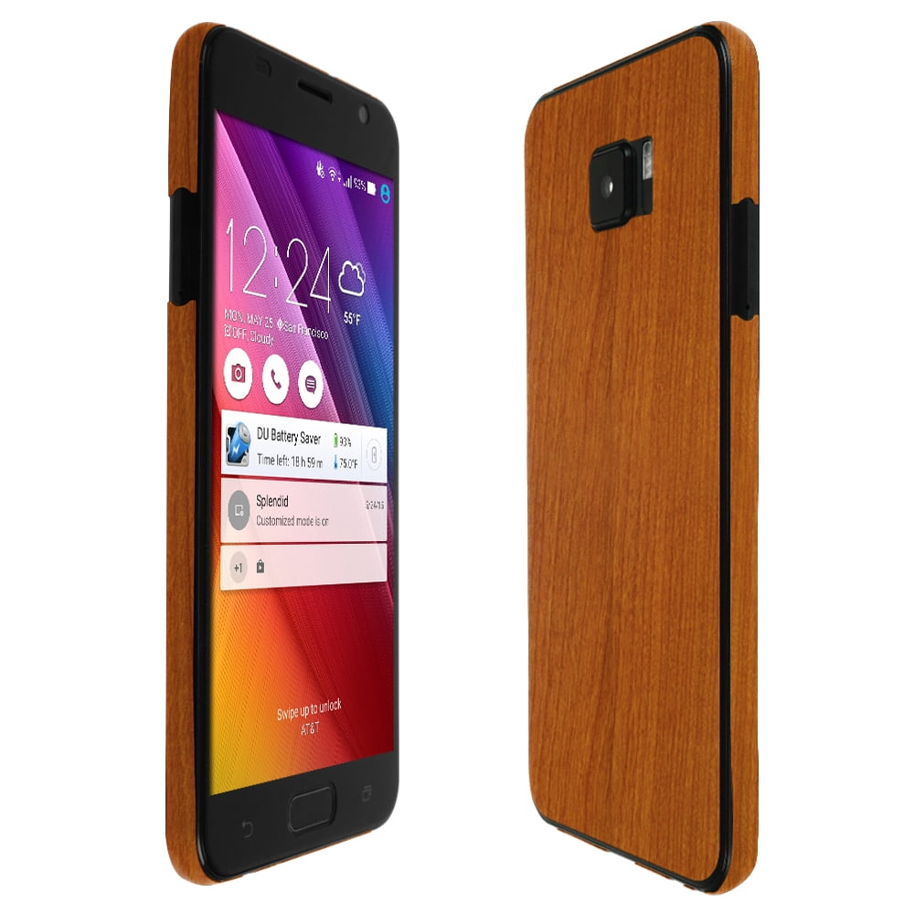 Skinomi TechSkin - Light Wood Skin & Screen Protector for Asus Zenfone V