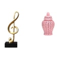 thumbnail image 1 of Escultura De Nota Musical De Resina Y Jarrón De Jengibre De Porcelana, Centro De Mesa Creativo Para Escritorio, Chimenea, Regalo De Inauguración De La Casa, Arreglo Floral, Adorno, 1 of 8
