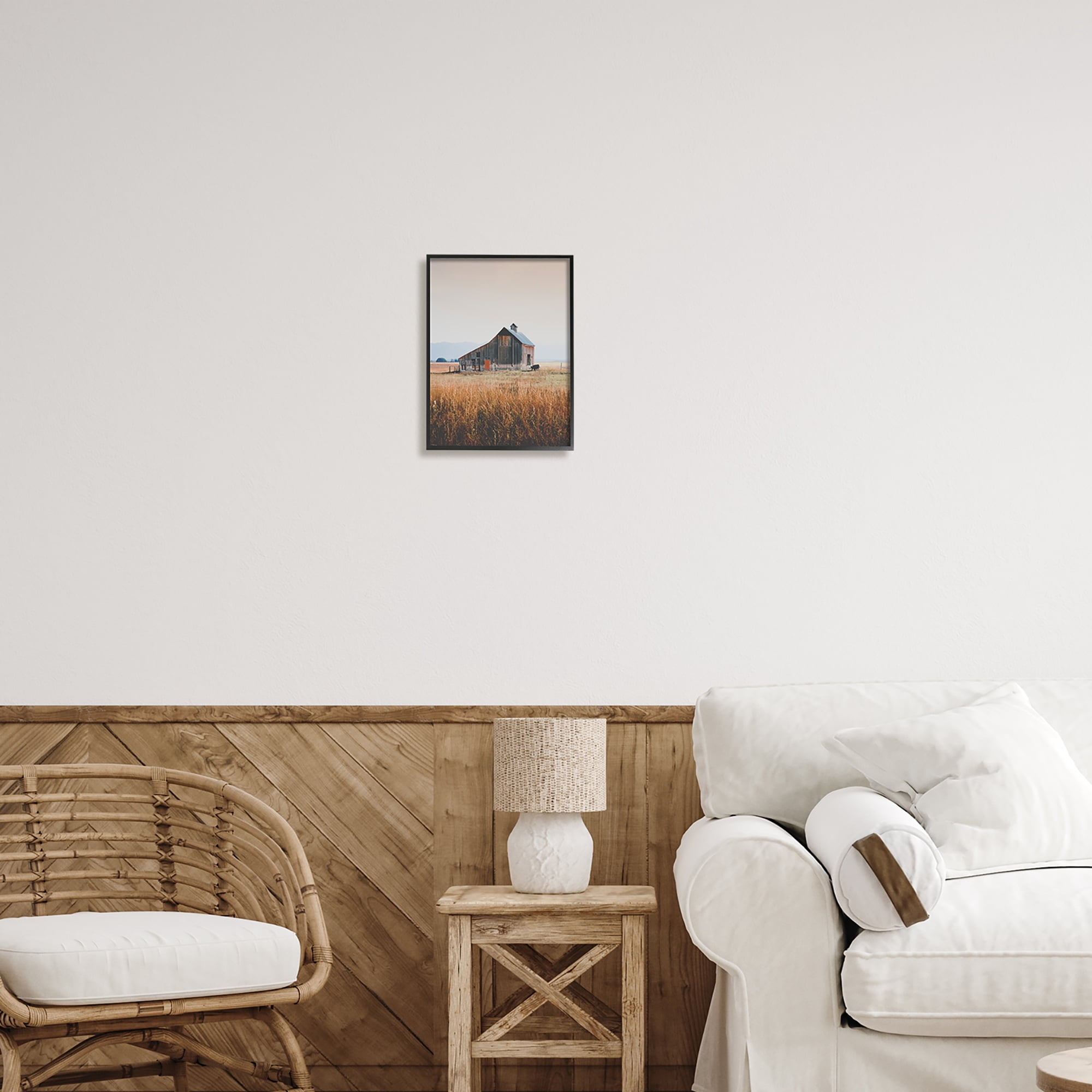 Stupell Industries Rural Barn Landscape Nature Photography Black Framed Art Print Wall Art, 11 x 14