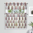 thumbnail image 2 of 3 PCS Cartoon Kitchen Curtains Set - Cute Kawaii Animal & Space Design Valance + Tier Panels, Rod Pocket Semi-Sheer Window Treatment for Kids Room, 2 of 2