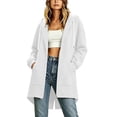 thumbnail image 2 of Stralyhd Women's Zip Up Hoodies Oversized Long Tunic Sweatshirts Casual Long Sleeve Holiday Gift 2026 Fall Hoodie Jacket Coat White L, 2 of 7