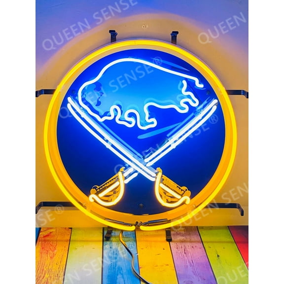 Queen Sense 17"x17" Buffalo Sports Team Sabre Neon Sign HD Vivid Printing Handmade Artwork Neon Light 120BSLVVD
