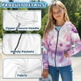 thumbnail image 6 of Uourmeti Peach Bolssom Axolotl Teens Lightweight Hooded Jacket Long Sleeve Comfy with Pockets Casual Loose Sweatshirt Girls Size 13-14, 6 of 7