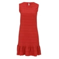 thumbnail image 4 of RYKJLWY Spring Dress Ruffle Hem Sleeveless Tank Dress Round Neck Casual Smock Summer Mini Dresses Vestidos Elegantes De Mujer Para Fiesta Sundresses for Women Womens Dress(Red1,L), 4 of 9