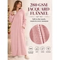 thumbnail image 2 of LOFIR Women's Zipper Front Hooded Robe: Long Plush Fleece Bathrobe, Soft Warm Housecoat Sleepwear and Loungewear for Women Pink 2XL3XL, 2 of 7