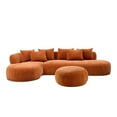thumbnail image 5 of Kevinplus 134.63" Modern L Shape Sectional Sofa with 6 Pillows for Living Room, No Assembly Required, Orange, 5 of 19