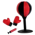 thumbnail image 2 of harayaa Desktop Punching Bag Durable with Suction Base Mma Fitness Boxing Speed Ball Black Red w Gloves, 2 of 9