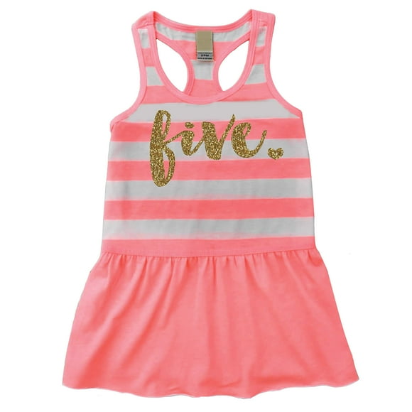 Bump and Beyond Designs Tenue de Cinquième Anniversaire Fille de Cinq Ans Robe d'Été de 5e Anniversaire Corail