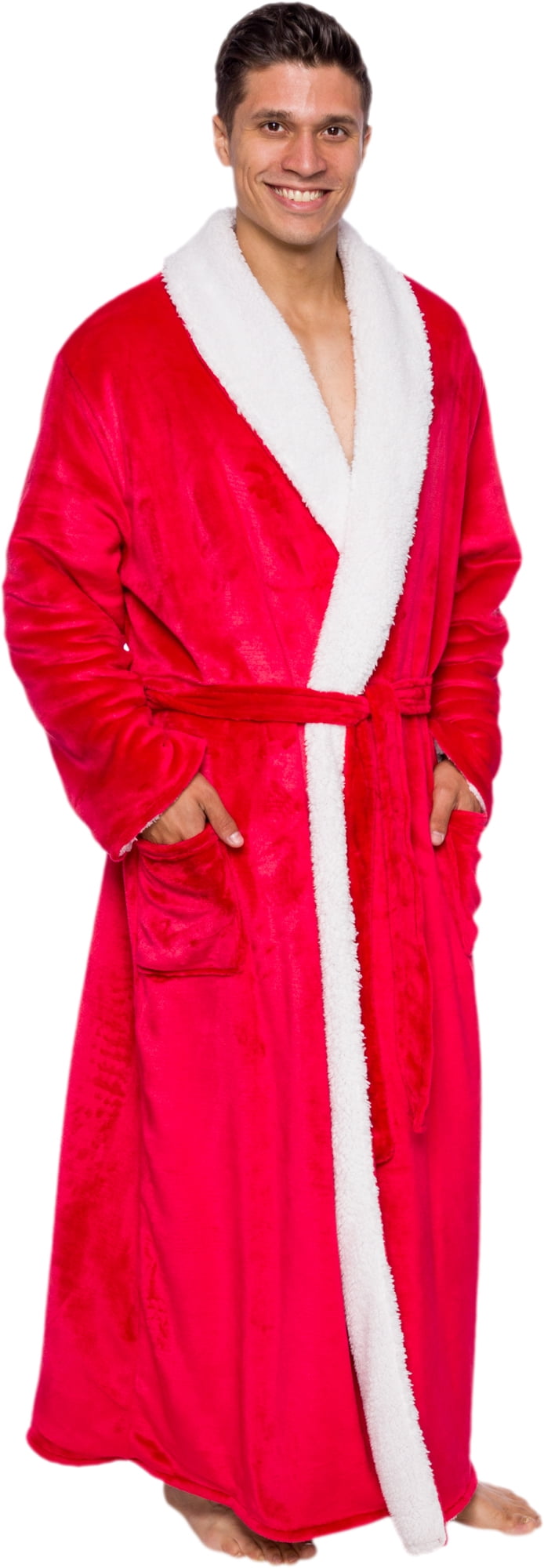 Ross Michaels Mens Robe Big & Tall Long Plush Sherpa Lined Fleece