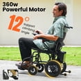 thumbnail image 6 of Foldable Electric Wheelchair,20+ Miles Long-Range(286LBS)Lightweight Portable Electric Wheelchair for Adults,Smart Motorized Mobility Scooter with 360°Joystick,Warranty,Black, 6 of 13