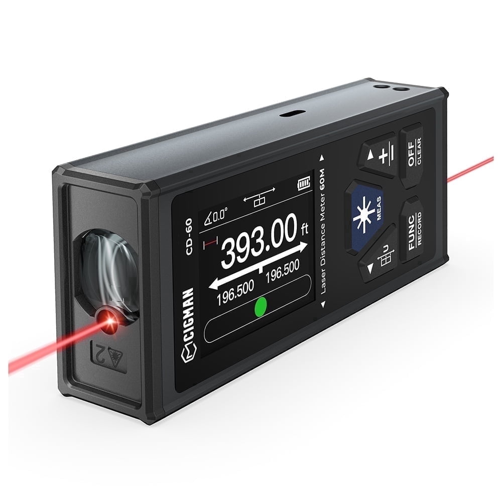 CIGMAN Laser Measure 393-ft Dual Laser Distance Measure with Backlit Display Magnetic Base Aluminum Alloy Casing