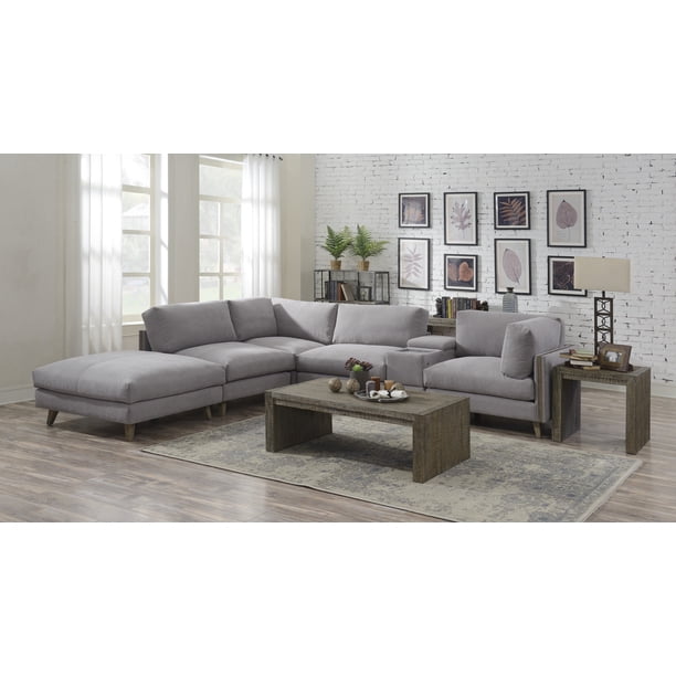 Emerald Home Macyn Dove Gray Modular Sectional, with Pillows, Deep