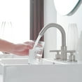 thumbnail image 5 of 8 in. Widespread 2-Handle Mid-Arc Bathroom Faucet with Valve and cUPC Water Supply Lines in Brushed Nickel, 5 of 12