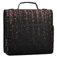 thumbnail image 2 of Water-Resistant 3-Ring Binder Organizer with Multiple Pockets Zipper Binder Bag for Office Rose Gold Glitter, 2 of 8