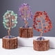 thumbnail image 2 of Nvzi Árbol de la fortuna con base de madera y piedra triturada de cristal natural, base de madera maciza, árbol de la vida de piedra natural colorida, decoración para el hogar - 1 pieza, 2 of 4