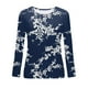 thumbnail image 4 of Pntutb - Camiseta holgada con estampado de moda para mujer, blusa de manga larga, cuello redondo, tops casuales Pntutb Pntutb-6818, 4 of 5
