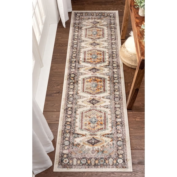 Well Woven Rodeo Roswell Beige Bohemian Eclectic Aztec Persian 2'3" x 7'3" Runner Rug