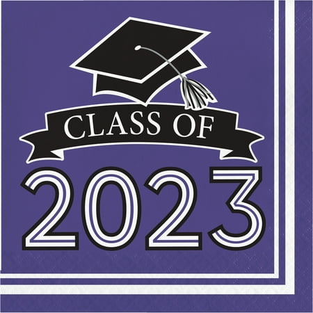 Creative Converting Purple 2023 Graduation Napkins, 108 ct