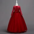 thumbnail image 6 of Esaierr 4-14Y Kids Girls Princess Dress Toddler Lace Flower Girl Dress Long Sleeves Lace Top Tulle Skirt Dresses Big Girls Dress Wedding Princess Dresses Formal Dresses Wedding Dress, 6 of 7