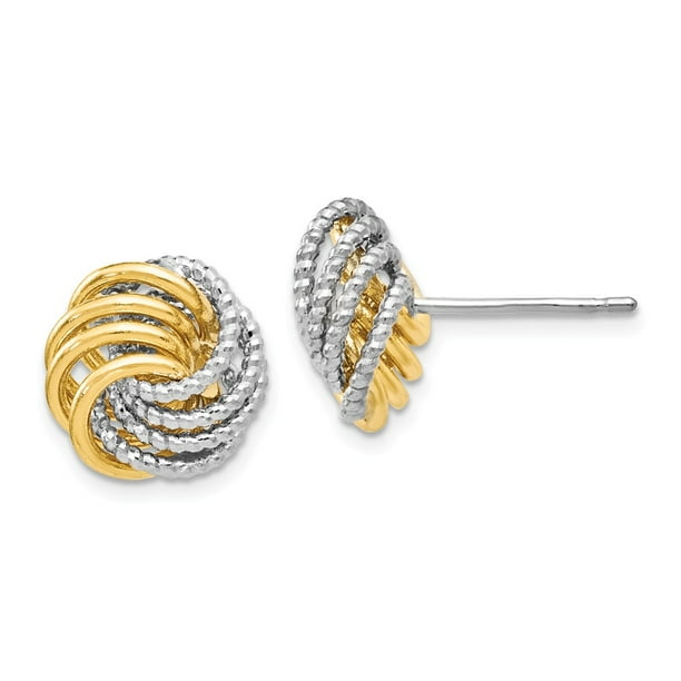 Solid 14k Gold Two Tone Diamond Cut Love Knot Earrings 12mm X 12mm Walmart Com Solid 14k Gold Two Tone Diamond Cut Love Knot Earrings 12mm X 12mm Walmart Com