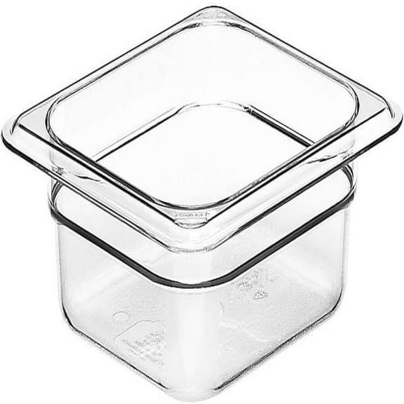 Cambro 62CW135 Camwear Food Pan plastic 1/6-size 2-1/2"D clear - Case of 6