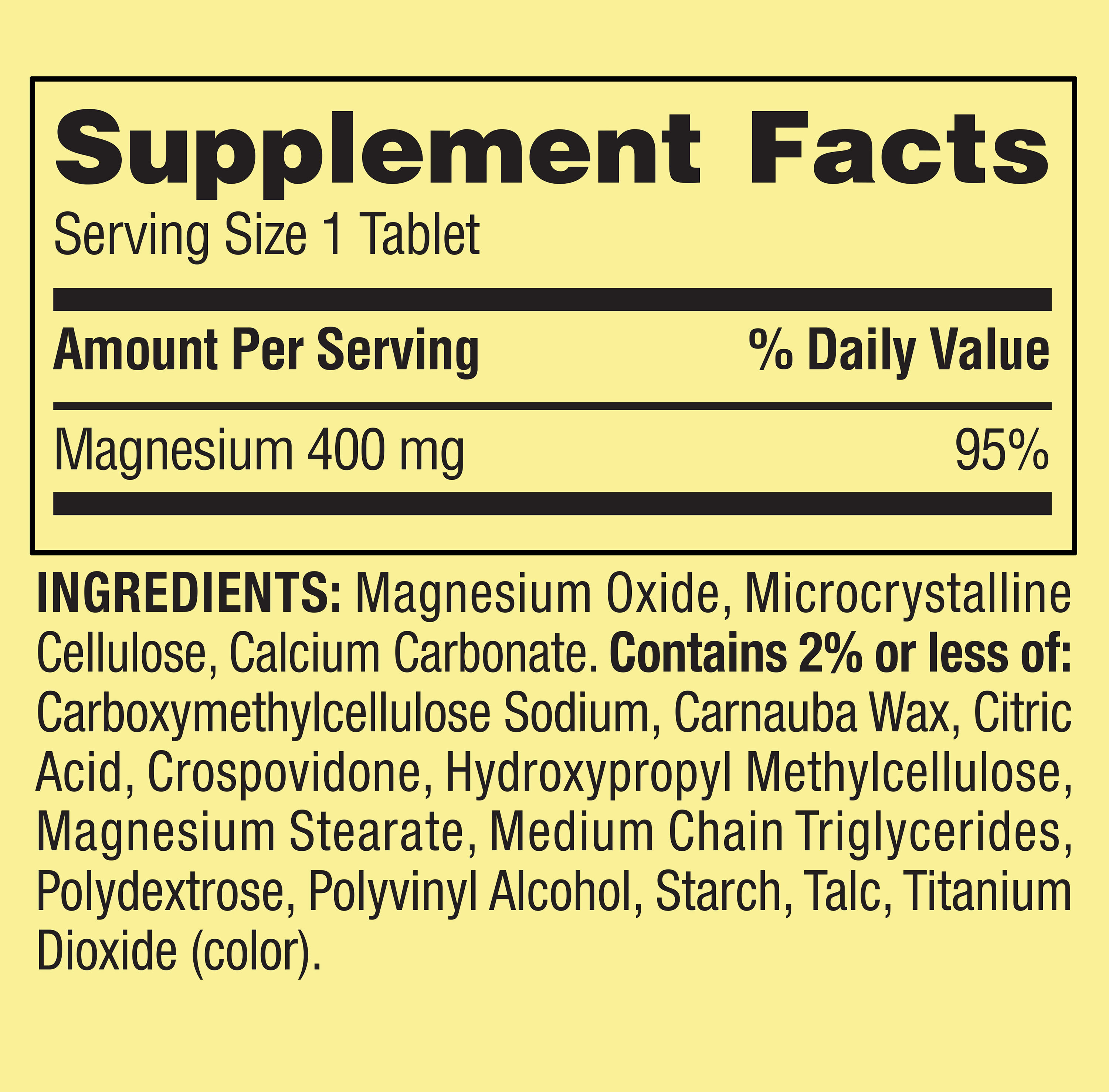 Spring Valley Magnesium Bone & Muscle Health Dietary Supplement Tablets, 400 mg, 250 Count - image 2 of 10