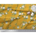 thumbnail image 2 of Soimoi Crepe Silk Fabric Leaves & Peony Floral Print Fabric by Yard 42 Inch Wide, 2 of 5