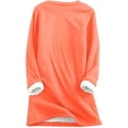 thumbnail image 3 of Womens Blouses Fall Winter Loose Fit Crew Neck Long Sleeve Kimono Drop Shoulder Heart Print Leisure Cotton Tees Blouses(Orange,XL), 3 of 6
