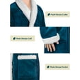 thumbnail image 4 of PAVILIA Mens Robe, Sherpa Lined Robe for Men, Fleece Fluffy Warm Long Bathrobe for Bath Shower Spa with Shawl Collar and Pockets, Sherpa Sea Blue, 4 of 6