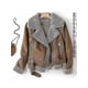 thumbnail image 2 of Chaquetas de piel de oveja sintética de invierno para mujer, chaquetas de cuero de imitación para mujer, abrigos marrones cortos de ante gruesos y cálidos para motocicleta, 2 of 4