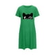thumbnail image 4 of Camisón corto de talla grande para mujer, camisón de manga corta con estampado de pecho a la moda, camisón para mujer, 4 of 5