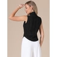 thumbnail image 3 of DARING DIVA Women's Sleeveless Mock Neck Tank Top Textured Business Blouse XS Black, 3 of 6