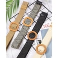 thumbnail image 4 of Women's Straw Woven Elastic Belts 4 Pack, 4 of 5