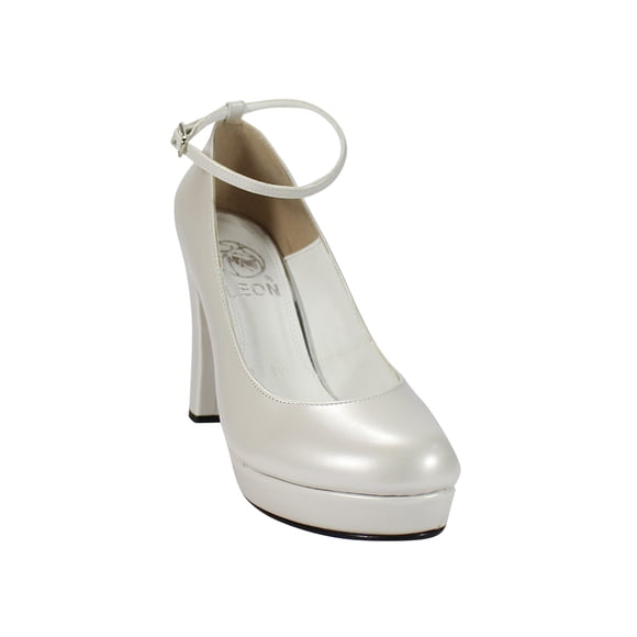 Zapatillas Tacones Mujer Sintetico Blanco Leon 8410