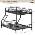 thumbnail image 2 of Space-Saving Metal Twin Over Full Size Bunk Bed – Robust Frame with Ladder & Full-Length Guardrails – Great for Adults & Teens – Sturdy Slats, No Box Spring Needed – Matte Black Sand Texture, 2 of 6