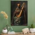 thumbnail image 2 of Azawakh Cute Dog Harp Stretched Canvas Size 8x12 – Retro Azawakh Dog Batter in Action With Harp for Themed Living Room, 2 of 5