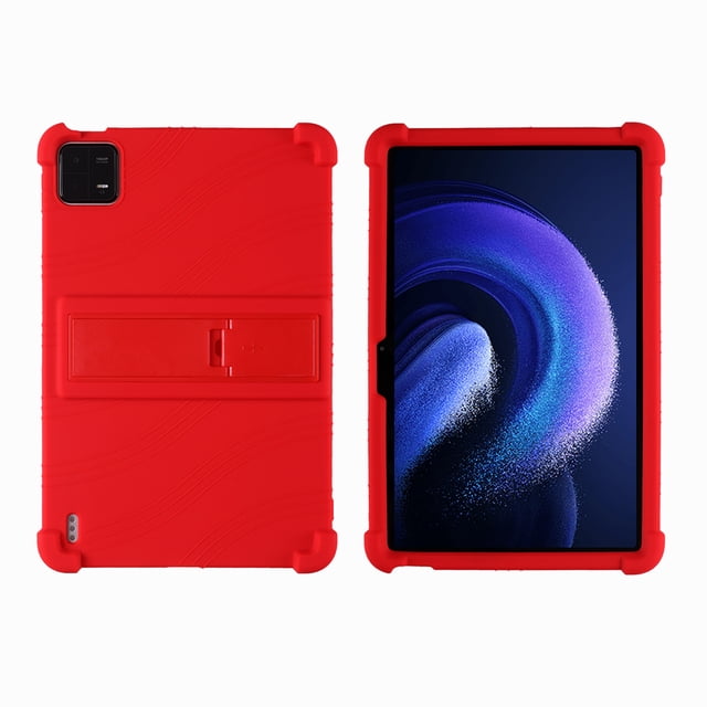 Case for Xiaomi Pad 6 5 Pro 12.4 Pad 4 Plus Tablet Protective Kids Funda Cover Shockproof Kickstand Soft Silicone Shell Coque Red Xiaomi Pad 5Pro 12.4