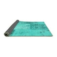 thumbnail image 2 of Ahgly Company Indoor Round Patchwork Turquoise Blue Transitional Area Rugs, 8' Round, 2 of 4