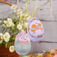 thumbnail image 4 of XIAOLE 6pcs Easter Eggs Hanging Tree Ornaments With Cartoon Rabbit Painting , Decorative Hand Painted Eggs Diy Crafts Ornaments With For Easter Decoration, 4 of 6