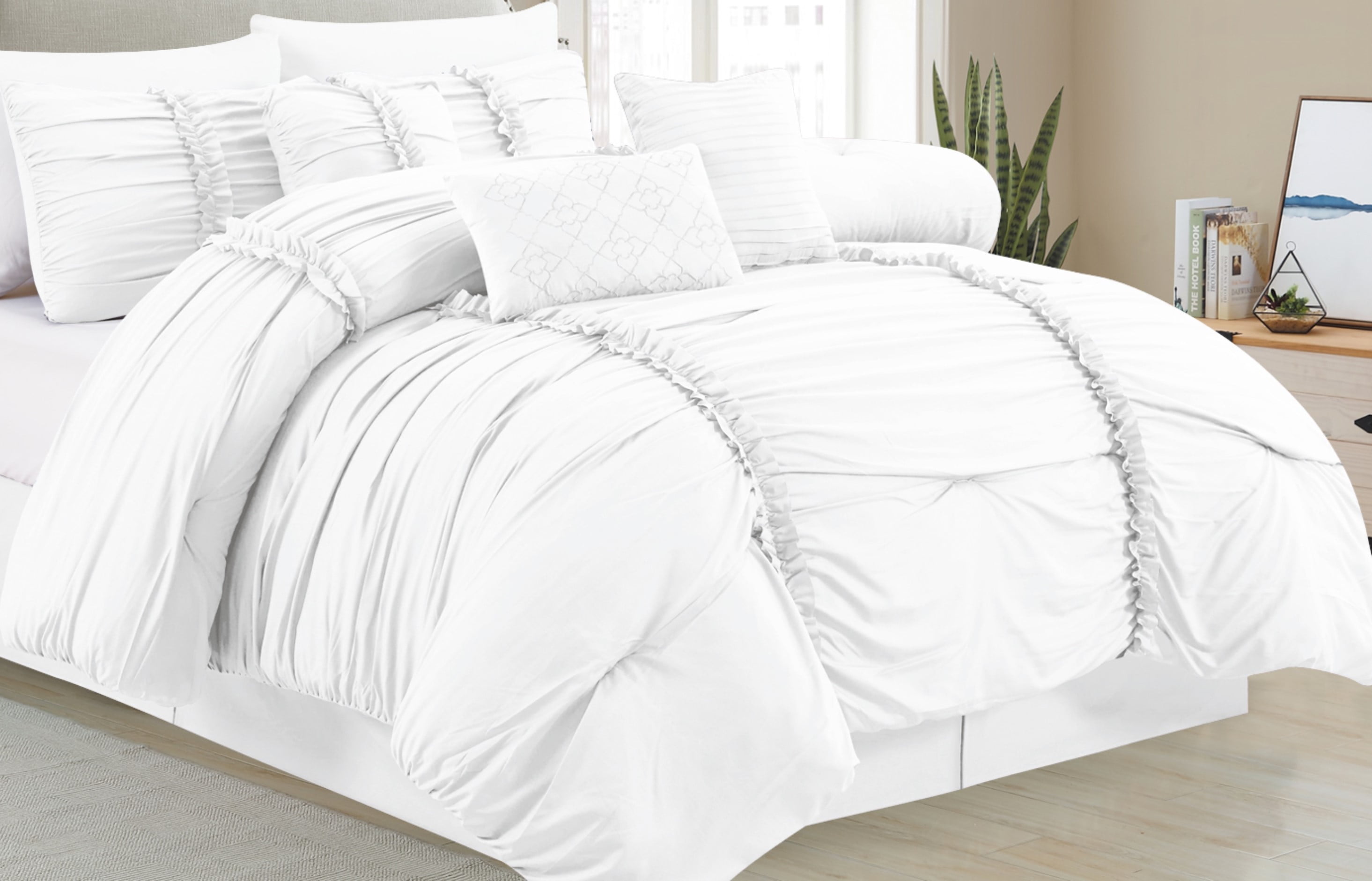 Addy Home Fashions Premium 100 Microfiber Solid Comforter Set, Set of