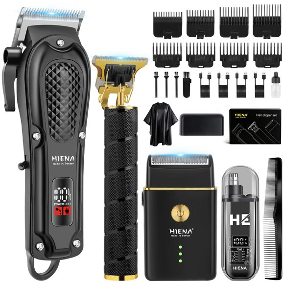 Kit de cortadora de cabello inalámbrica HIENA PRO con 8 peines guía